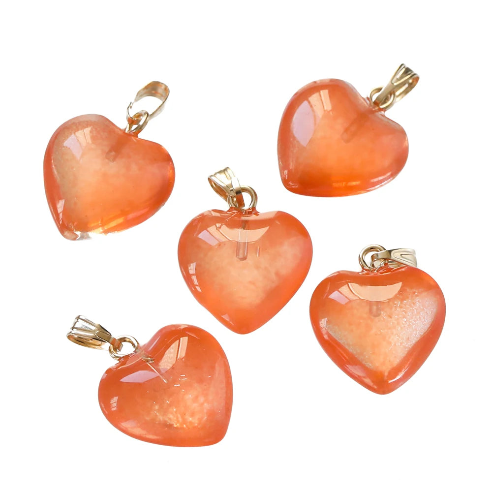 10pcs/lot Glass Multicolor Heart Charms For Handmade Bracelet Earrings Necklace Pendant DIY Jewelry Making Supplies