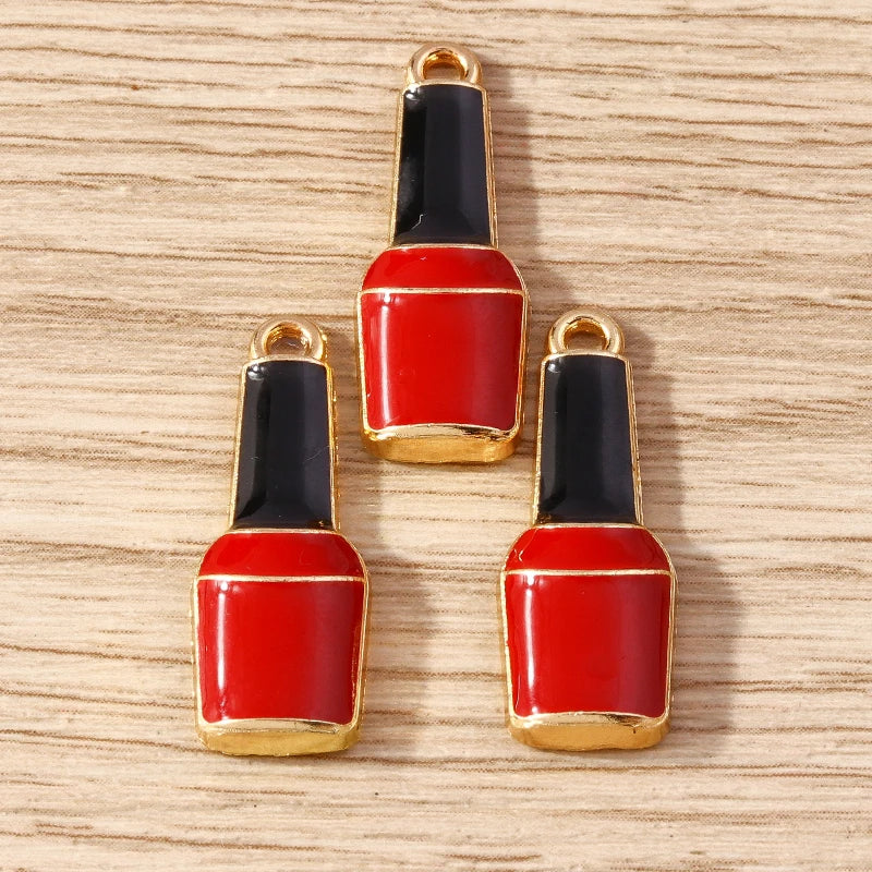 10pcs Mix Cute Enamel Women Lips Lipstick Charms Pendants for Jewelry Making Earrings Necklace Bracelets DIY Crafts Supplies