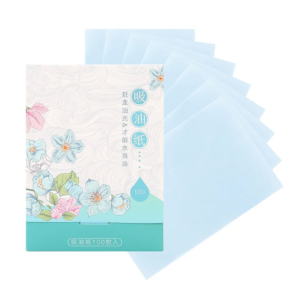 100Pcs Mattifying Face Paper Matting Wipes Cleanser Oil Face Blotting Paper Oil-absorbing Cleaning Sheets Control Makeup Tools