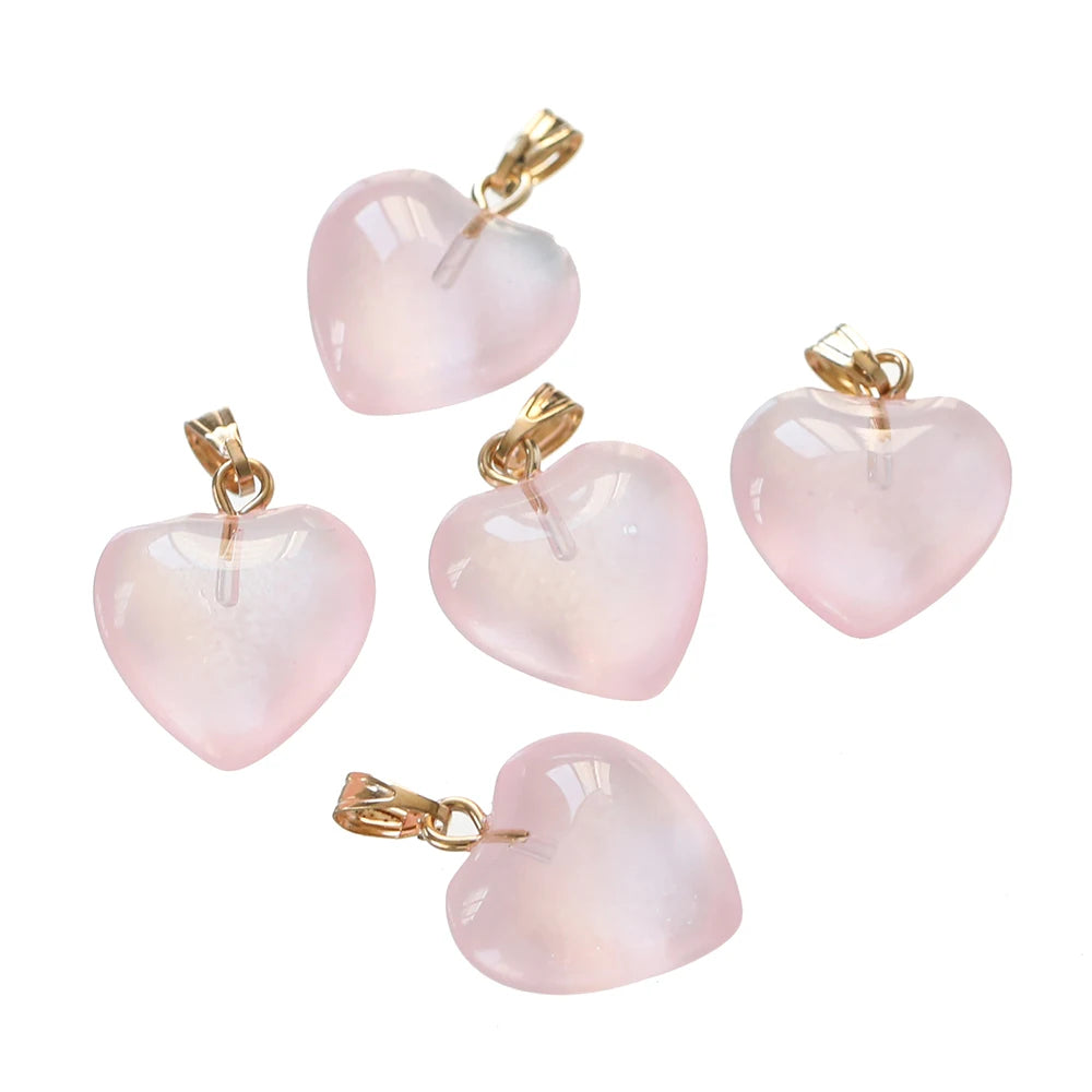10pcs/lot Glass Multicolor Heart Charms For Handmade Bracelet Earrings Necklace Pendant DIY Jewelry Making Supplies