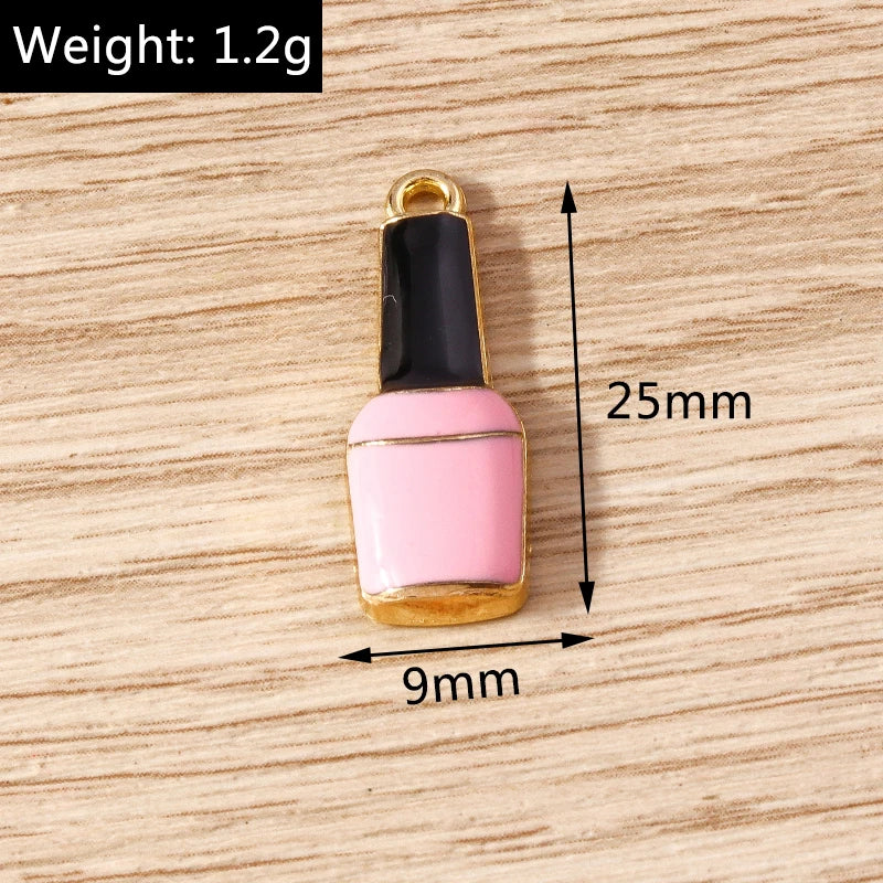 10pcs Mix Cute Enamel Women Lips Lipstick Charms Pendants for Jewelry Making Earrings Necklace Bracelets DIY Crafts Supplies