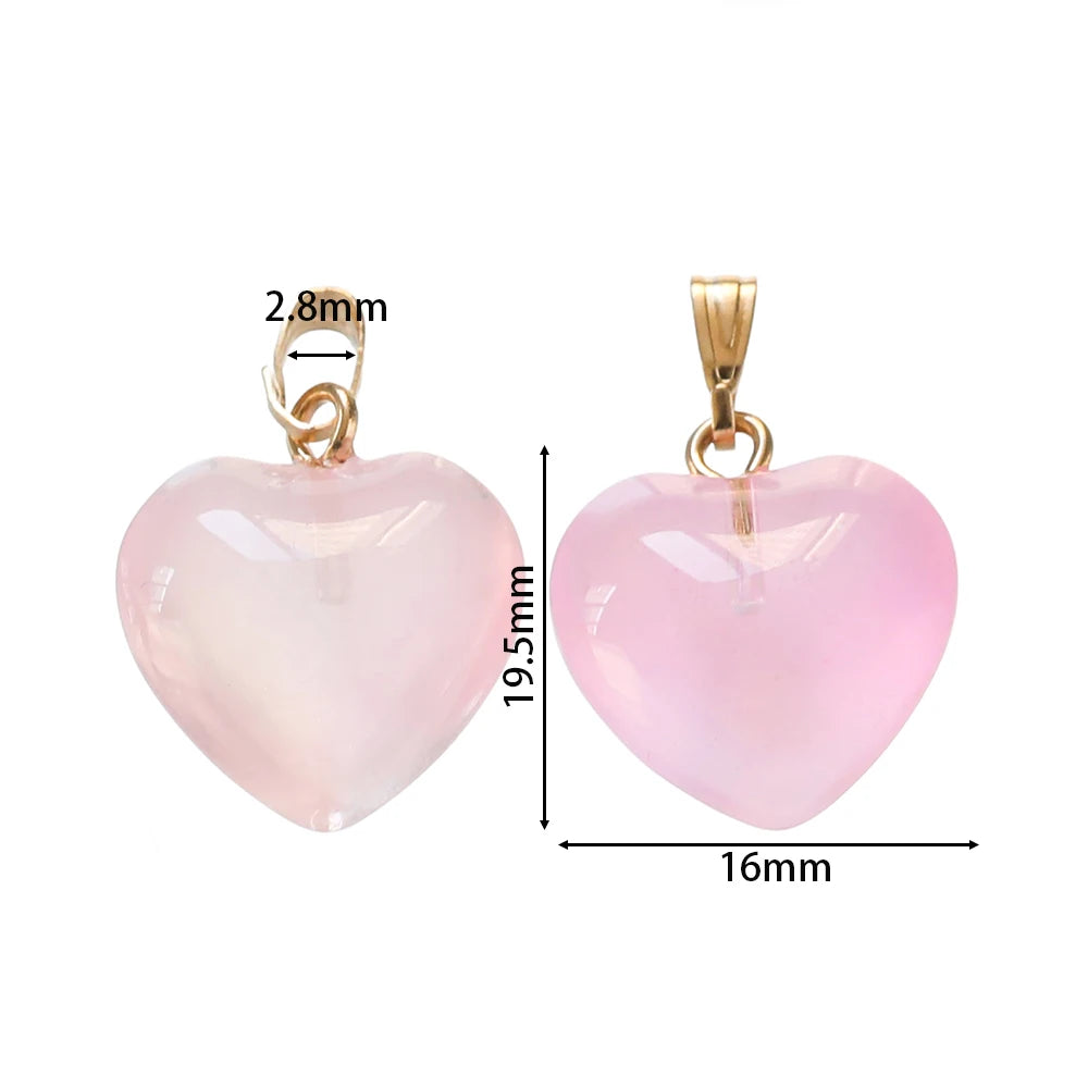 10pcs/lot Glass Multicolor Heart Charms For Handmade Bracelet Earrings Necklace Pendant DIY Jewelry Making Supplies