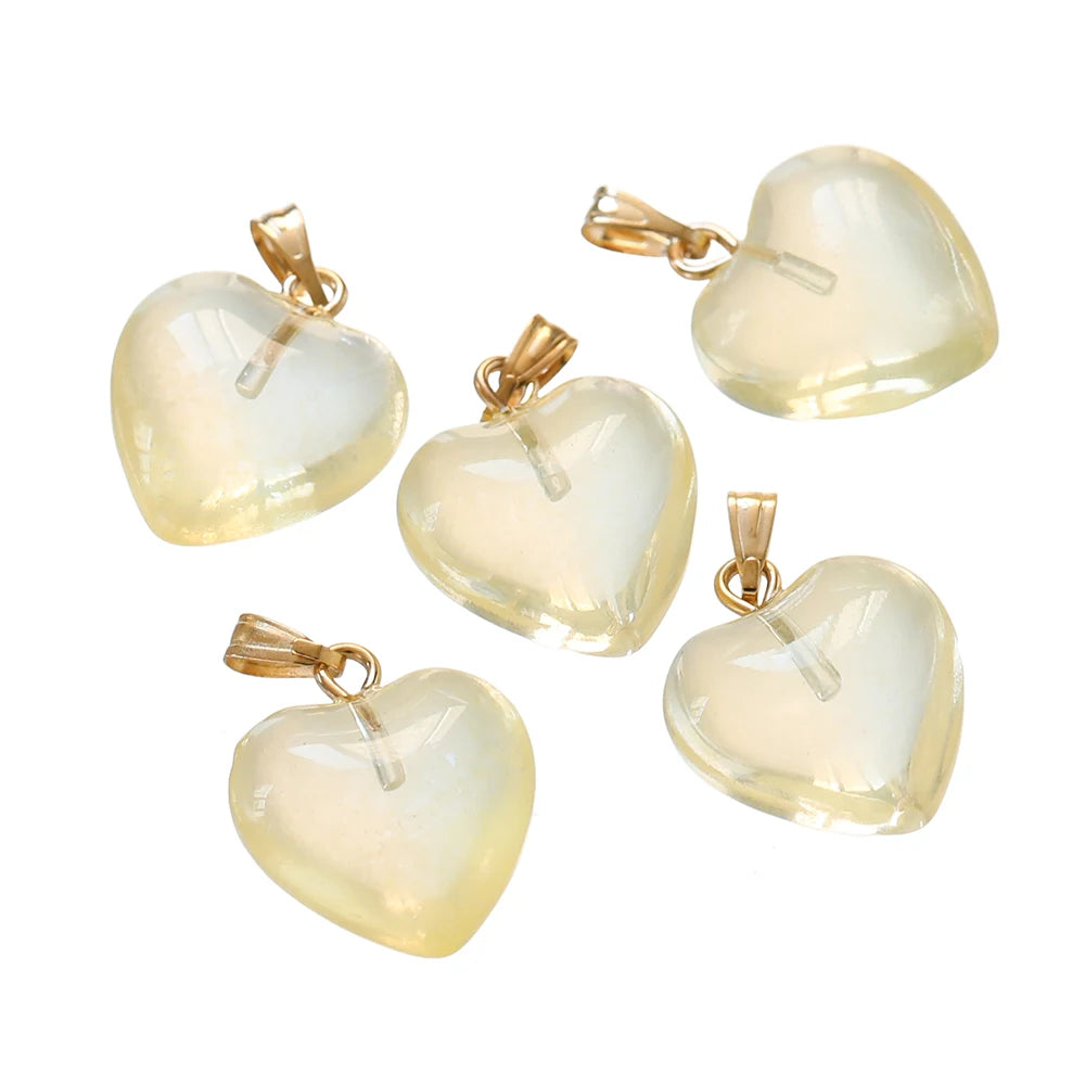 10pcs/lot Glass Multicolor Heart Charms For Handmade Bracelet Earrings Necklace Pendant DIY Jewelry Making Supplies
