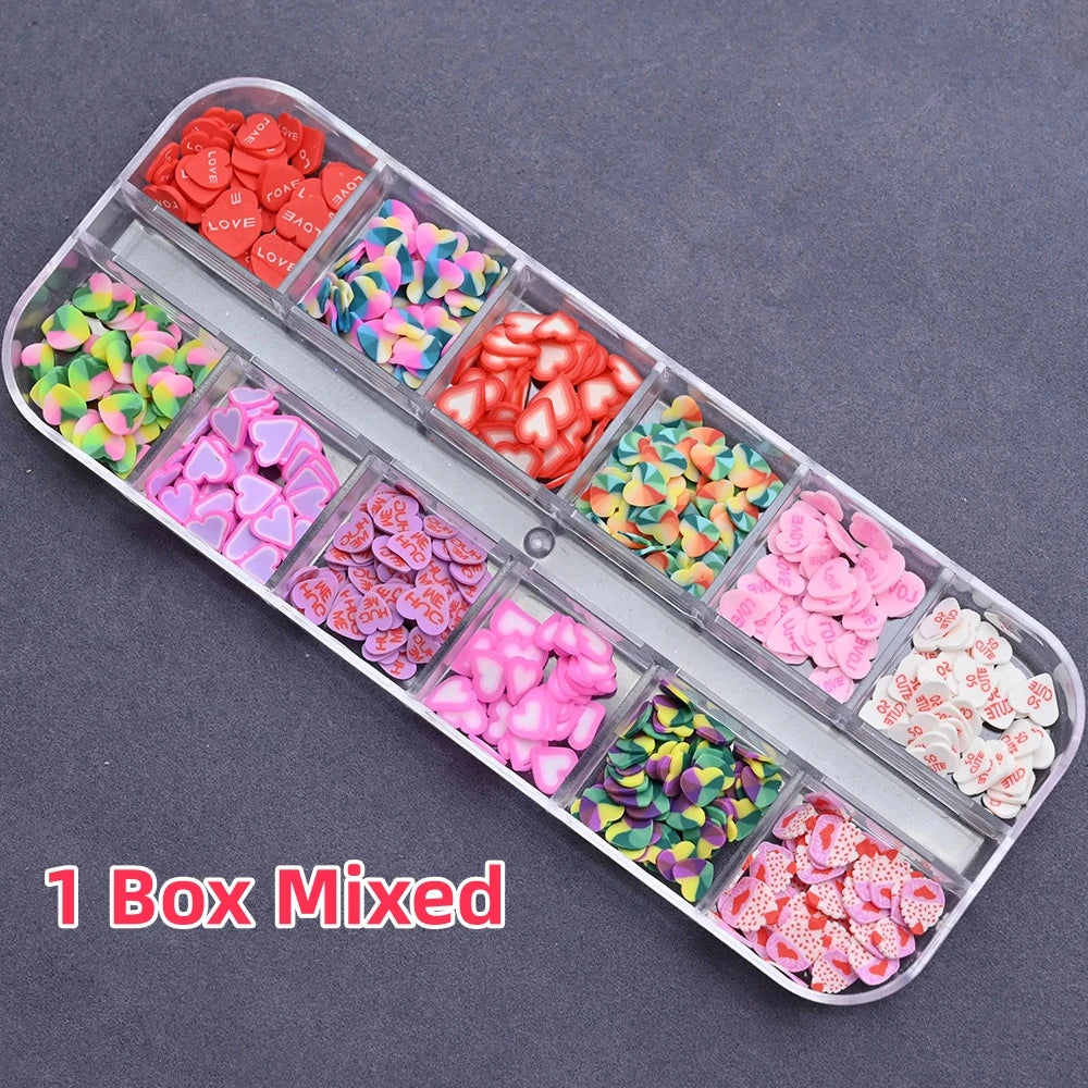 1000pcs Mixed 3D Fruit Slices Nail Charms Polymer Clay DIY Designs Slice Lemon Nail Art Decor Soft Clay Polish Manicure Supplies