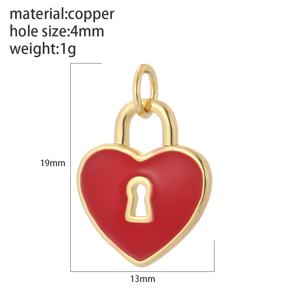 Cute  Heart  Charms for Jewelry Making Supplies Gold Color Tarot Card Charm Dijes Diy Woman Earrings Necklace Braclet Pendant