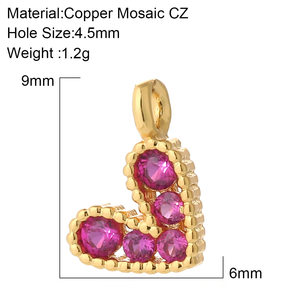Cute  Heart  Charms for Jewelry Making Supplies Gold Color Tarot Card Charm Dijes Diy Woman Earrings Necklace Braclet Pendant