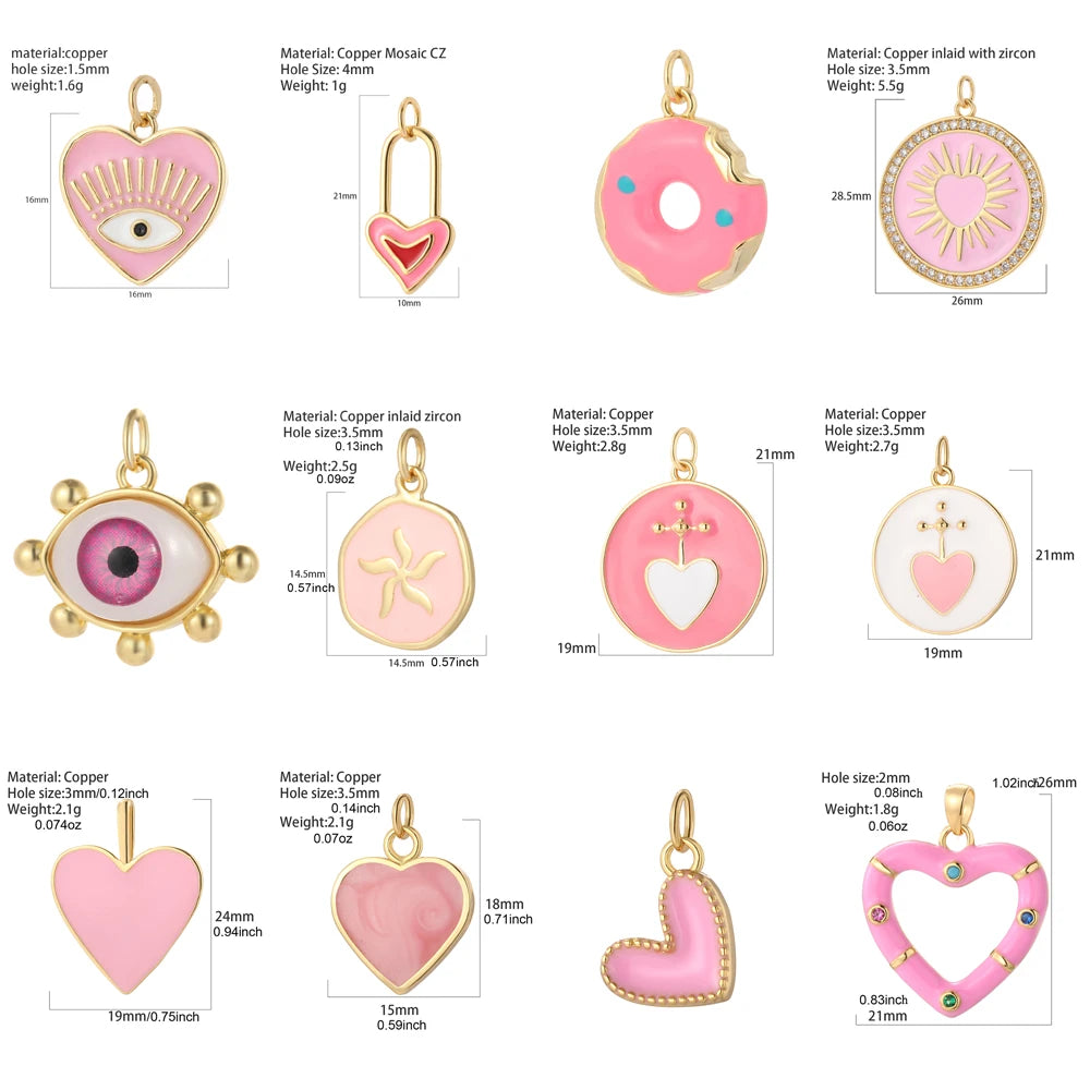 Cute Love Hearts Starfish Charms Gold Color Animals Turtle Flower Jewelry Dijes Diy Earring Necklace Bracelet Keychain Sea Charm