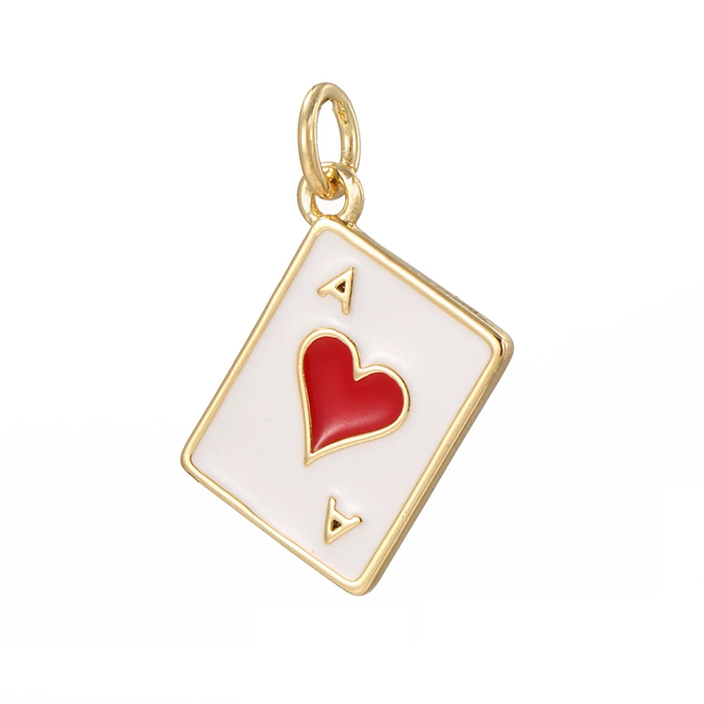 Cute  Heart  Charms for Jewelry Making Supplies Gold Color Tarot Card Charm Dijes Diy Woman Earrings Necklace Braclet Pendant
