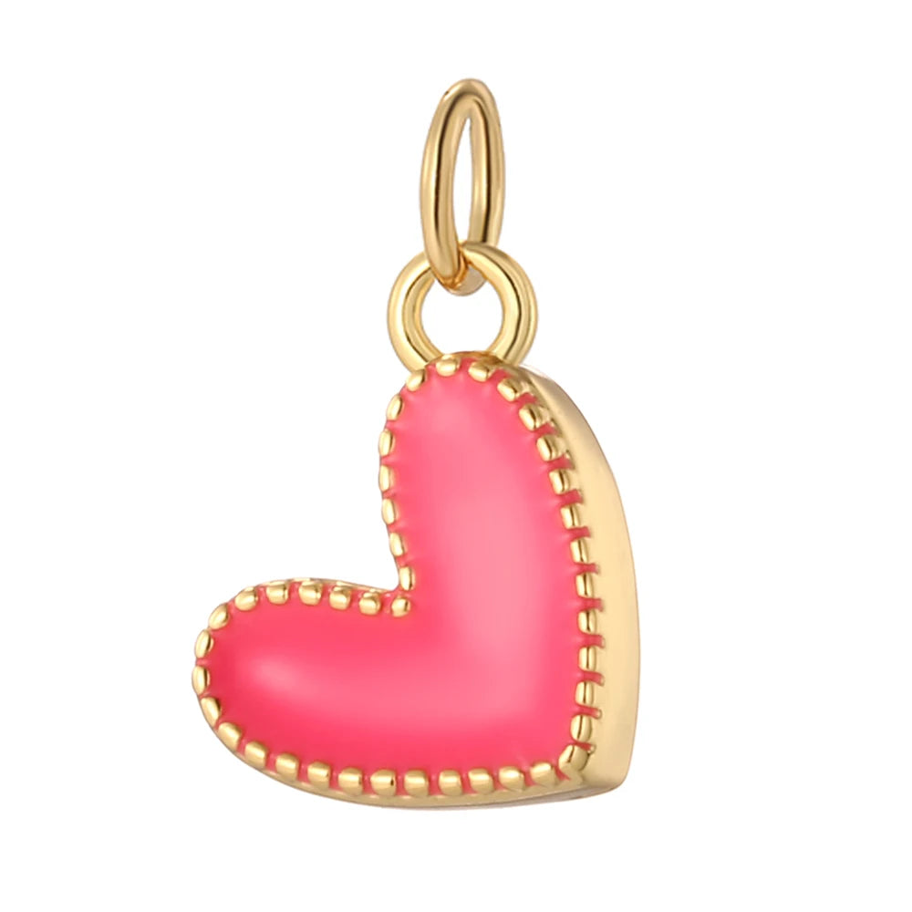 Cute  Heart  Charms for Jewelry Making Supplies Gold Color Tarot Card Charm Dijes Diy Woman Earrings Necklace Braclet Pendant