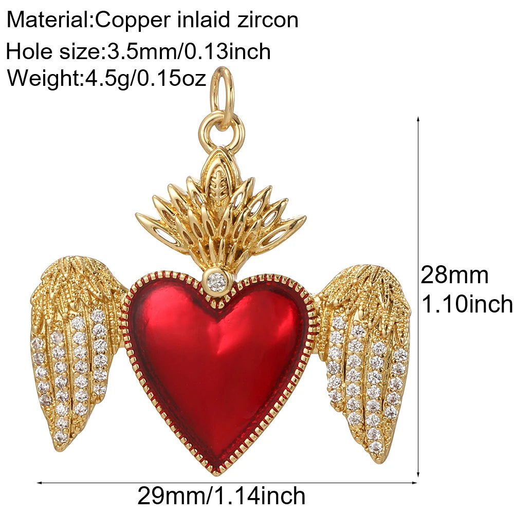 Cute  Heart  Charms for Jewelry Making Supplies Gold Color Tarot Card Charm Dijes Diy Woman Earrings Necklace Braclet Pendant